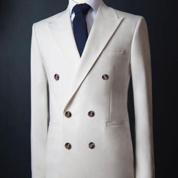 Beige Multi Coloured Check Suit